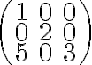 \left(\begin{array}{ccc}1&0&0\\0&2&0\\5&0&3\end{array}\right)